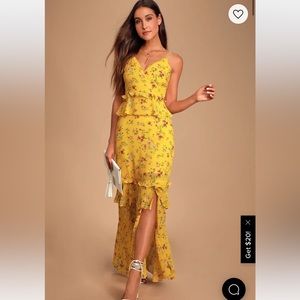 Sunshine Bouquet Yellow Floral Print Ruffled Maxi Dress
Lulus